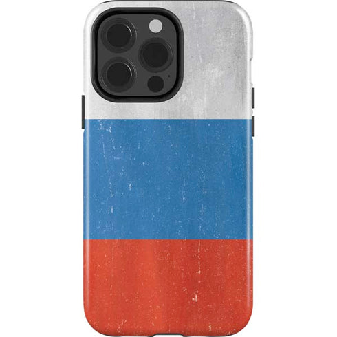 Russian Flag Distressed iPhone 15 Pro Impact Case